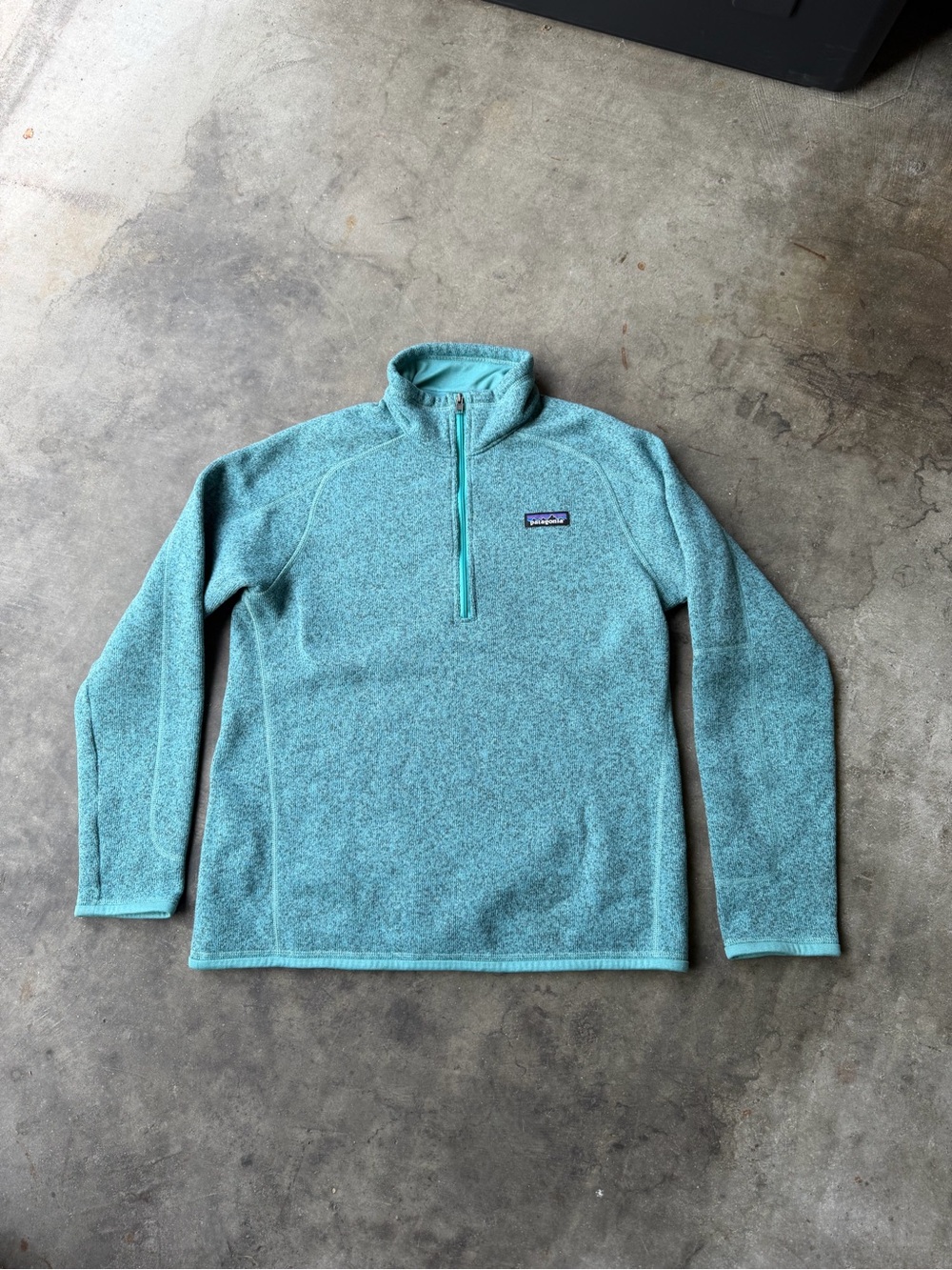 Patagonia Better Sweater Quarter Zip Beryl Green Teal Zip Pocket Men’s Large